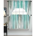 thumbnail image 3 of Turquoise Gray Kitchen Curtain and Valance Set 3 Pieces,Rod Pocket Short Tier Curtains 36 Inch Length,Farmhouse Abstract Gradient Aesthetic Swag Topper Small Window Treatment for Cafe Bathroom, 3 of 6
