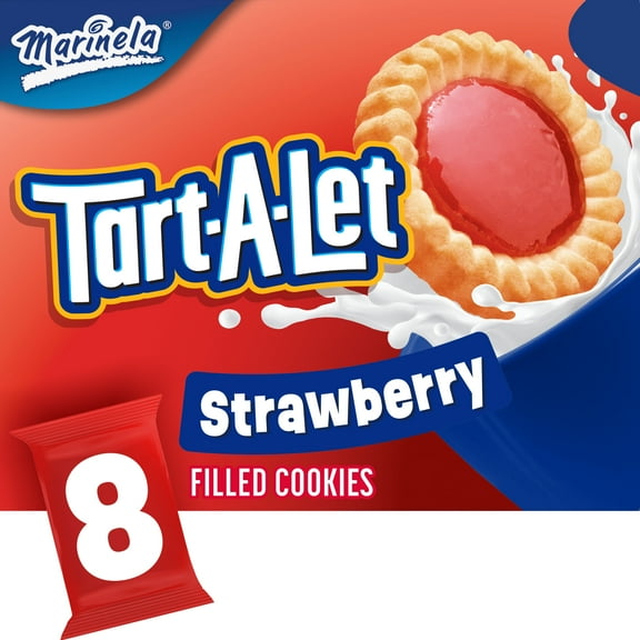 Marinela Tart-A-Let Strawberry Filled Cookies, 8 packs, Tart Cookies, 14.08 oz Multipack