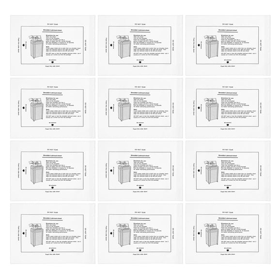 12PCS Paper Shredder Lubricant Sheets Shredder Lubricating Oil Portable Paper Type Lubricating Oil for