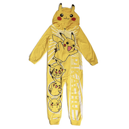 Pokemon Pikachu Boys Hooded Union Suit Pajama