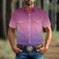 thumbnail image 2 of Sentmoon Man Clothes Plus Size Loose Turndown Collar Short Sleeve Dressy Blouses for Mens with Pockets Button up Solid Color Mens Summer Shirts Delightful for Vacation XL, 2 of 9