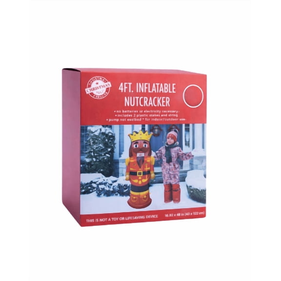 4ft African American Nutcracker Christmas Yard Inflatable Outdoor Holiday Decoration