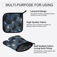 thumbnail image 4 of 2 PCS Oven Baking Gloves Set Heat Resistant Oven Mitt & Pot Holder Set Cooking Mitts Kitchen Home Supplies Black Cats and Mystical Symbols, 4 of 5