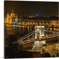 thumbnail image 1 of ARTCANVAS Budapest Capital of Hungary Chain Bridge and Parliament Night View Square Canvas Art Print - Size: 12" x 12" (1.50" Deep), 1 of 9