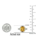 thumbnail image 4 of Dazzlingrock Collection 10X8mm Oval Citrine & Round White Diamond Halo Style Engagement Ring for Women (0.40 ctw, Color I-J, Clarity I2-I3) in 10K Yellow Gold, Size 5.5, 4 of 5