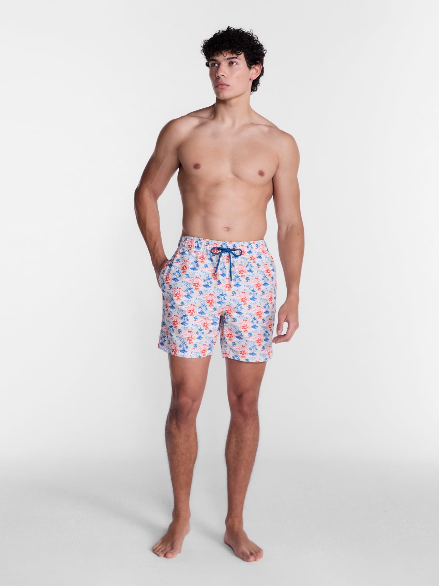 Party Sharks Men's Swim Trunks, 6.5" Inseam, Sizes S-XL