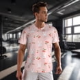 thumbnail image 3 of Wukai Rabbit And Cherry Print Men's Short-Sleeved Mesh T-Shirt,Quick-Dry Short Sleeve Workout T-Shirt-5X-Large, 3 of 8