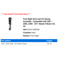 thumbnail image 2 of Front Right Strut and Coil Spring Assembly - Compatible with 2001 - 2006, 2008 - 2011 Mazda Tribute 3.0L V6 2002 2003 2004 2005 2009 2010, 2 of 2