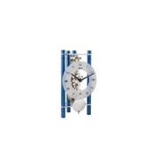 Hermle 23025Q70721 Lakin Triangular Table Clock - Blue with Arabic Glass Dial & Silver Pendulum