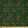 thumbnail image 2 of Ambesonne Dinosaur Fabric by the Yard Microfiber, Repeating Triceratops Art, 3 Yards, Pale Redwood Dark Green, 2 of 2