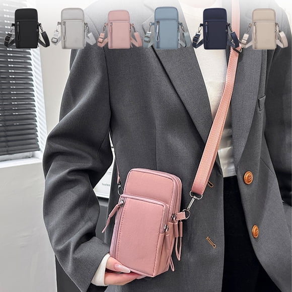 Bolso multifuncional para teléfono | Bolso cruzado, de cintura y muñeca de tela Oxford - Correa desmontable | Mensajero para viajes y uso diario al aire libre | Múltiples bolsillos - 17x9x6 cm