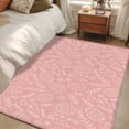 thumbnail image 4 of 3'x5' Area Rugs, Easter Egg Indoor Outdoor Area Rug for Living Room Bedroom, Pink Flowers Leaves Line Hand-draw Washable Bathroom Rugs Kitchen Floor Carpet Mats Home Decor Aesthetic, 4 of 8
