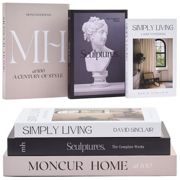 Decorative Coffee Table Books for Home Décor Accents Bookshelf Decor with Real Blank Pages and Removable Covers Set of 3 Mid Century Modern Fake Books for Decoration Room Decor Aesthetic