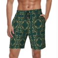 thumbnail image 1 of Baroque Print Board Shorts Summer Blue and Gold Board Short Pants Man Fast Dry Hawaii Printed Large Size Swim Trunks, 1 of 5