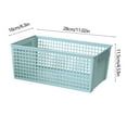 thumbnail image 3 of Hovmgk Large Rectangular Storage Basket, Hollow Design for Organizing Snacks, Miscellaneous Items, & Kitchen Supplies, Stackable & Versatile Plastic Storage Box, White & Green, 3 of 6