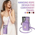 thumbnail image 5 of Dteck for Samsung Galaxy S22 Ultra Wallet Case with Crossbody Lanyard, PU Leather Card Holder Purse Shockproof Phone Cover for Samsung Galaxy S22 Ultra,Purple, 5 of 5