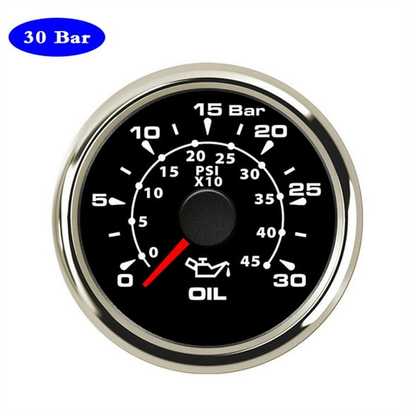 52 mm Marine Oil Pressure Meter Gauge Measure Oil Press Indicator for Car Boat Engine Auto Motorcycle 8-color Backlight 12V 24V ,Easy to Calibrate
