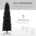 thumbnail image 5 of Black Artificial Holiday Christmas Pencil Tree for Home, Office, Party Decoration Tips, Metal Hinges & Base, 5 of 10