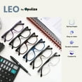 thumbnail image 4 of OPULIZE LEO Reading Glasses - 4-Pack - Large Rectangular Frame - Black, Blue, Purple, Clear - Mens Womens - Spring Hinges - RRRR55-135C - +3.50, 4 of 6