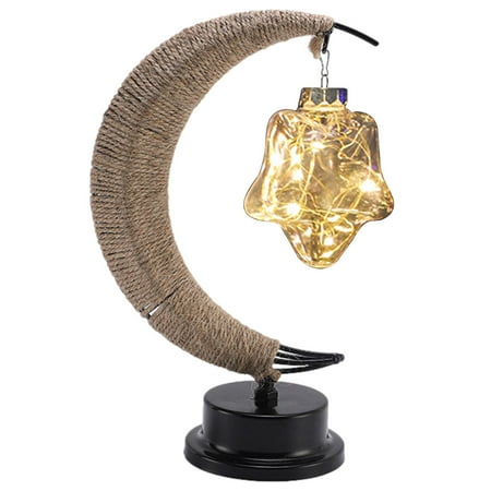

Moon Night Light | LED Star Hanging Bedside Lamp for Decoration | Bedroom Snowflake Night Lamp for Christmas Table Lighting Ornament for Birthday Party