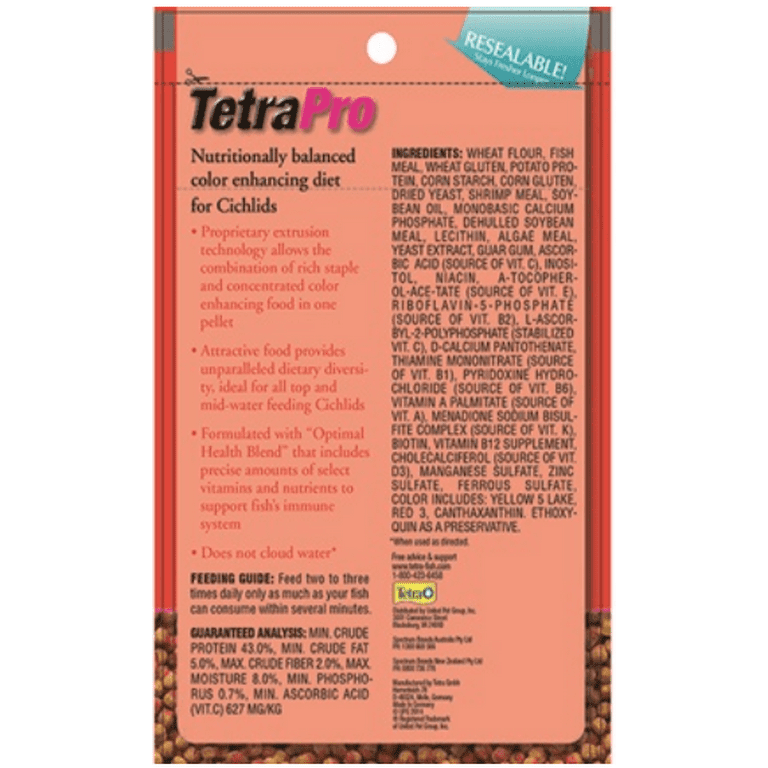 Tetra TetraPro Cichlid Color Pellets 7.48 Ounces, Extra-Large, 2-in-1  Color-Enhancing 