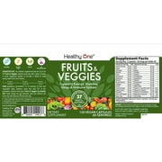 Healthy One Fruits and Veggies Supplement, 27 Superfood Vitamins, 120 Capsules, 60 Serving
