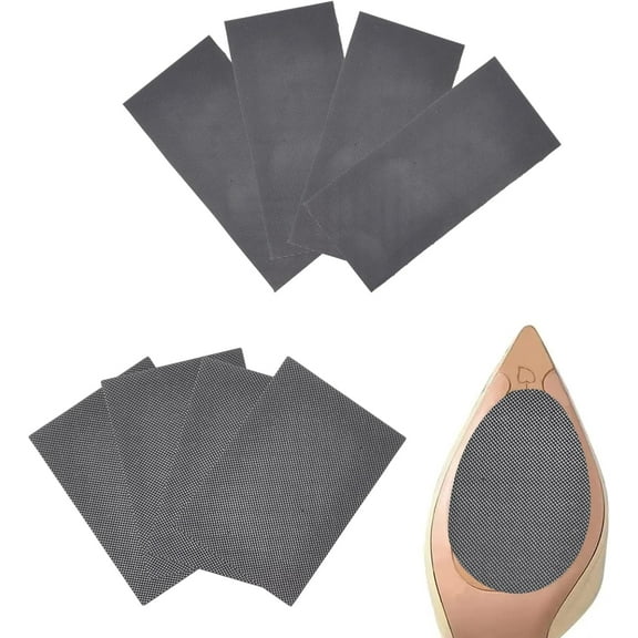 8Pcs 2Styles Shoe Sole Protectors Rubber Sole Replacement Self-Adhesive Anti-Slip Shoe Bottom Pads Noise Reduction Shoes Cushion for High-Heels Leather Shoes Black Black DIY
