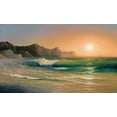 thumbnail image 2 of Beregovaya, Elena 32x21 White Modern Wood Framed Museum Art Print Titled - Evening wave, 2 of 4