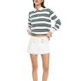 thumbnail image 3 of Rdhnmea Women Striped T-Shirt Contrast Color Long Sleeve Lapel Neck Pullover, 3 of 8