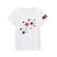 thumbnail image 3 of CCRFTGI American 4th of July Shirts for Children Girls Size 7 Short Sleeve Funny American Flag Stars Summer Cute T-Shirts Patriotic Teen Girl Clothes Tee Tops White 5-6 Years, 3 of 5