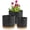 Black With Brown, variant on Plant Pots, Cylinder Flower Pots for Outdoor Indoor Plants, Decorative Plastic Planters with Drainage Holes and Saucers for Garden House Plants