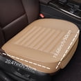 thumbnail image 3 of Aotiyer 2PCS Luxury PU Leather Car Seat Cover Automotive Front Seat Protector Front Bottom Seat Cushion Pad Mat with Storage Pocket Fits 95% of Vehicles - 1 Piece, Beige, 3 of 6