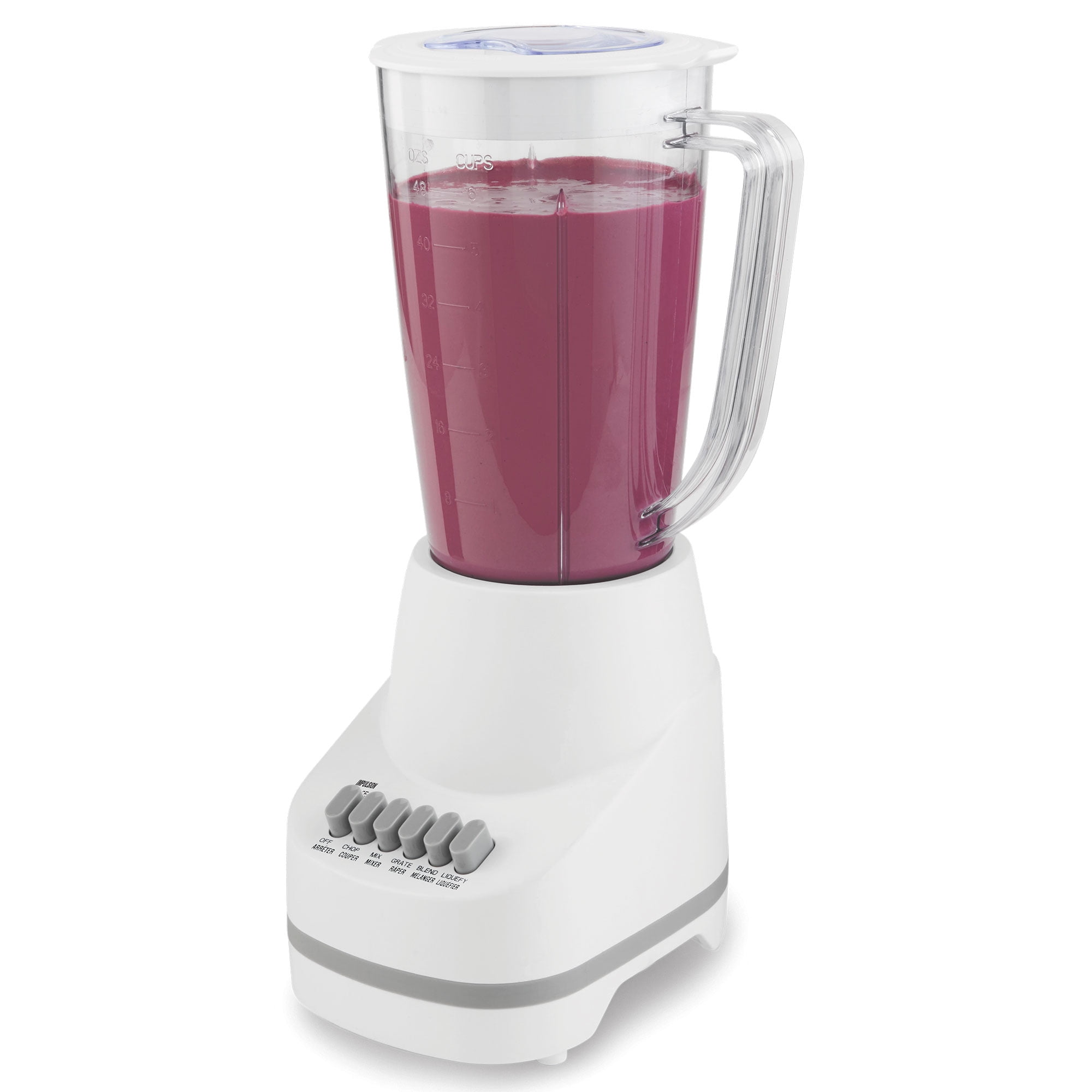 Mainstays 6 Speed Blender with 48 Ounce Jar with Stainless Steel Blade,White