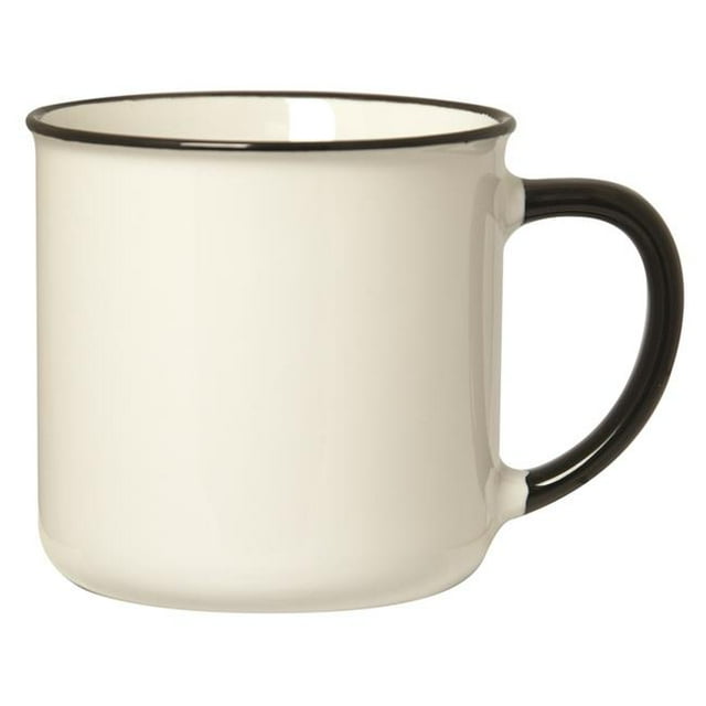 Debco CM9161 Tasse de Printemps 350 ml 12 oz avec Bord Coloré / Poignée - Noir