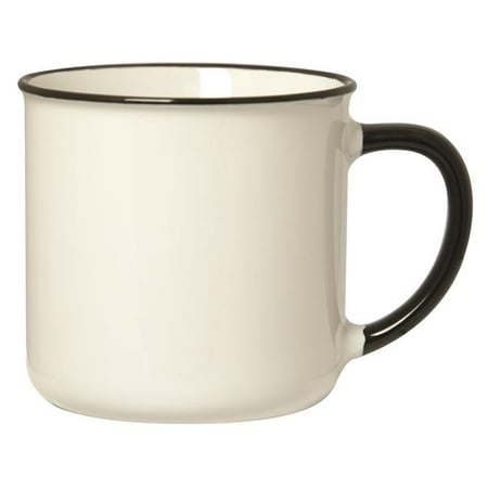 

Debco CM9161 Spring 350 ml 12 oz Mug with Colored Rim / Handle - Black
