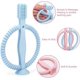 thumbnail image 4 of 2 PCS Baby Teether(Blue and Pink), 100% Quality Silicone Baby Toothbrush 3 Months+, Baby Silicone Toothbrush with Suction Cup Base, Textured Sides to Help Massage, 4 of 5