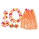 thumbnail image 1 of 6Pcs Hawaii Tropical Hula Grass Dance Skirt Kids Flower Leis Bracelets Headband Necklace Bra Set 40cm (Orange Skirt), 1 of 3