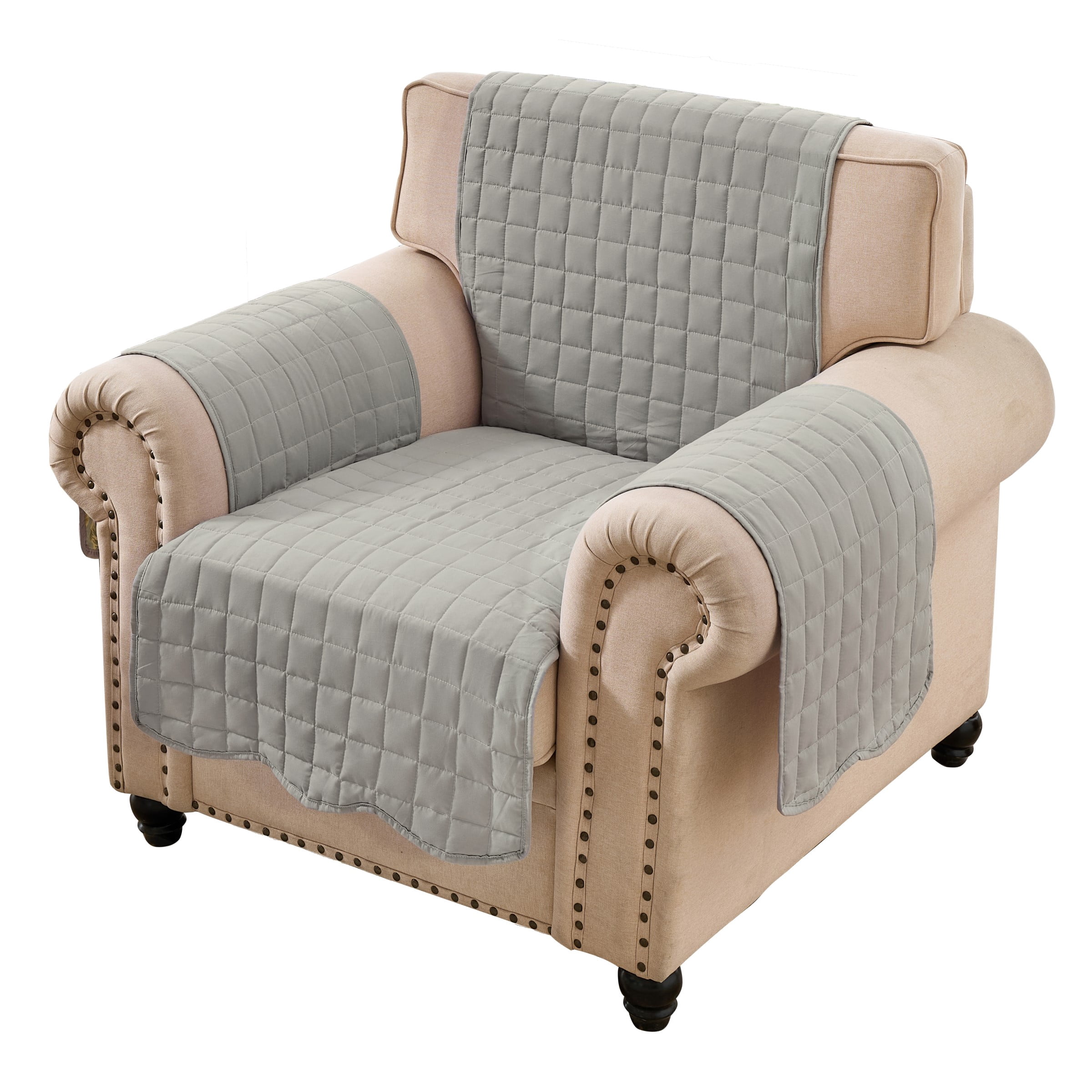 Greenland Home Fashions Emma Floral Patchwork Print Reversible Slipcover/Furniture Protector, Armchair