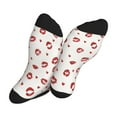 thumbnail image 5 of KLL Lips Kiss Print Cool Socks Men's Women's Crew Socks Funny Crazy Novelty Stockings, 5 of 7