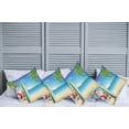 thumbnail image 2 of Ambesonne Christmas Throw Pillow Cover 4 Pack, Santa with Surfboard, 16", Blue Green, 2 of 5