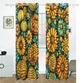 thumbnail image 2 of Bright Yellow Flowers Blackout Curtains for Living Room Bedroom 55W x 72/84L Insulated Window Drapes 2 Panels, 2 of 6