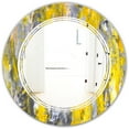 thumbnail image 2 of Designart 'Grey and Yellow Abstract Pattern' Modern Round Wall Mirror - Triple C, 2 of 3
