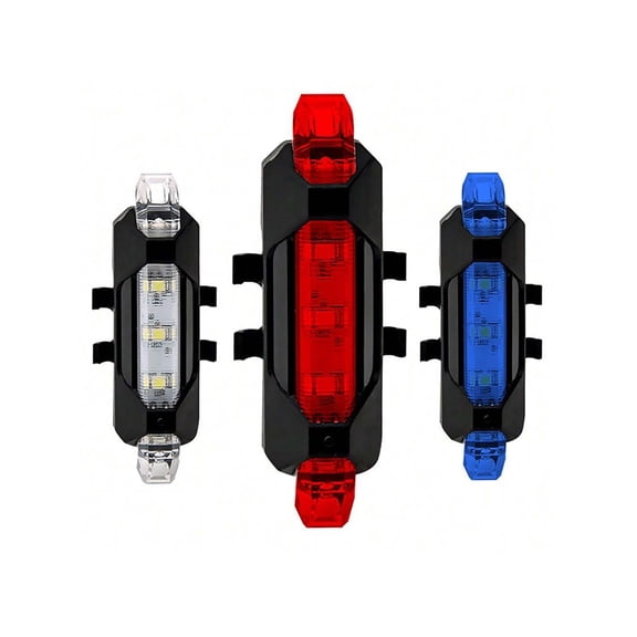 USB Rechargeable LED Bicycle Rear Light Night Warning Taillight Red