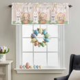 thumbnail image 3 of Valance Curtains for Kitchen Windows Watercolor Easter Eggs Cute Rabbits Rod Pocket Valance Spring Flower Plant Short Window Curtain Topper for Bedroom Living Room Bathroom 54x18in,1&nbsp;Panel, 3 of 9