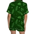 thumbnail image 3 of GDREDA Ensemble de pyjamas pour Femmes Dames de Noël Imprimé Satin de Soie à Manches Courtes Ensemble de Pyjama Femmes Ensembles de pyjamas pyjamas Vert Foncé,TTG, 3 of 4