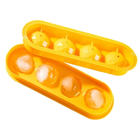 

Ice Cube Trays Easy Demoulding Spill Resistant Sphere Ice Cube Mold for Whiskey Bourbon Freezer Yellow