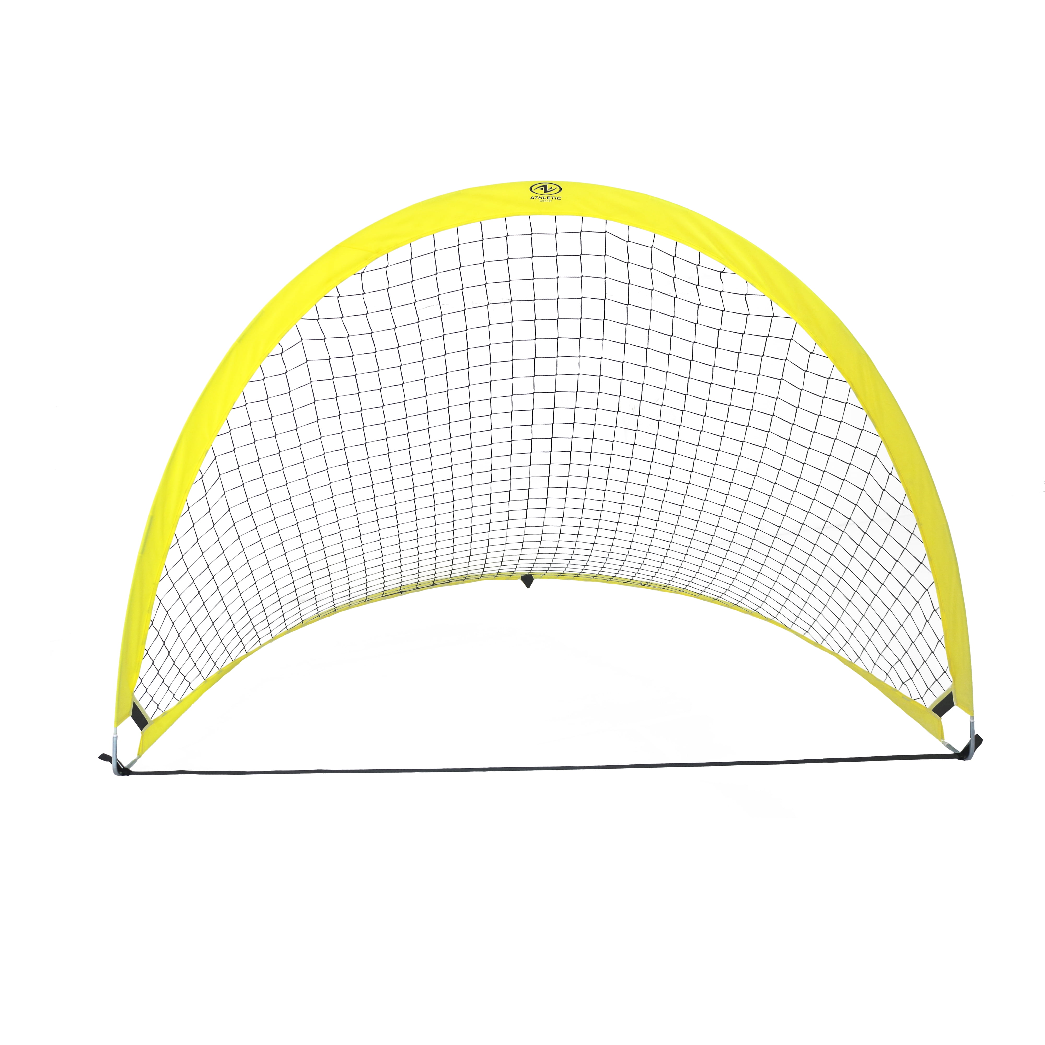 Athletic Works 6ft Portable Pop up Soccer Net with Carry Bag, Yellow and Black