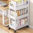 thumbnail image 4 of Inteprter Solución de almacenamiento, organizador deslizante delgado para cocina y baño, fácil de mover y transportar, carrito de Almacenamiento y organización del hogar Blanco, 4 of 6