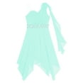 thumbnail image 3 of YUUMIN Kids Flower Girls One Shoulder Dress Irregular Wedding Pageant Dresses Evening Party Prom Ball Mint Green 8, 3 of 4
