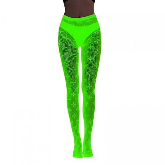 TELOLY Sock,Women Glow in the Dark Fishnet Tights Stockings Halloween Luminously Spiderweb Skull Patterned Mesh Pantyhose for Party
